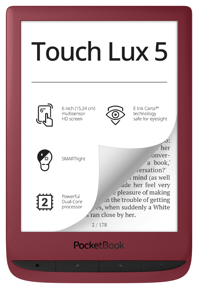 PocketBook 628 Touch Lux 5 Красный